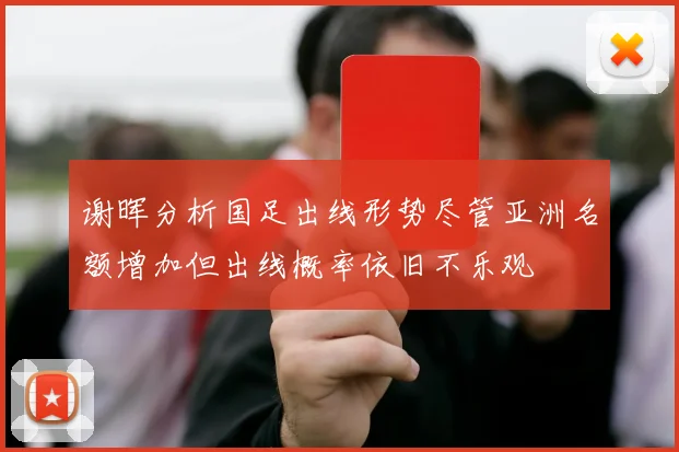 谢晖分析国足出线形势尽管亚洲名额增加但出线概率依旧不乐观